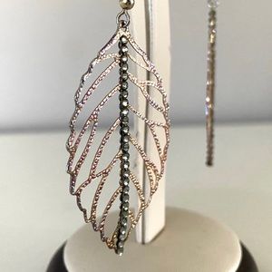 Sterling, Two-tone Leaf Earrings